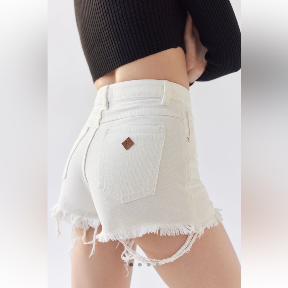 Abrand Women's White Jean Shorts